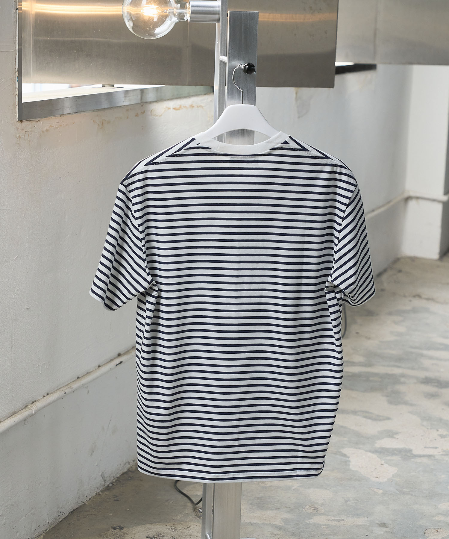 [5.29 예약배송] Round Stripe T-Shirt_Navy