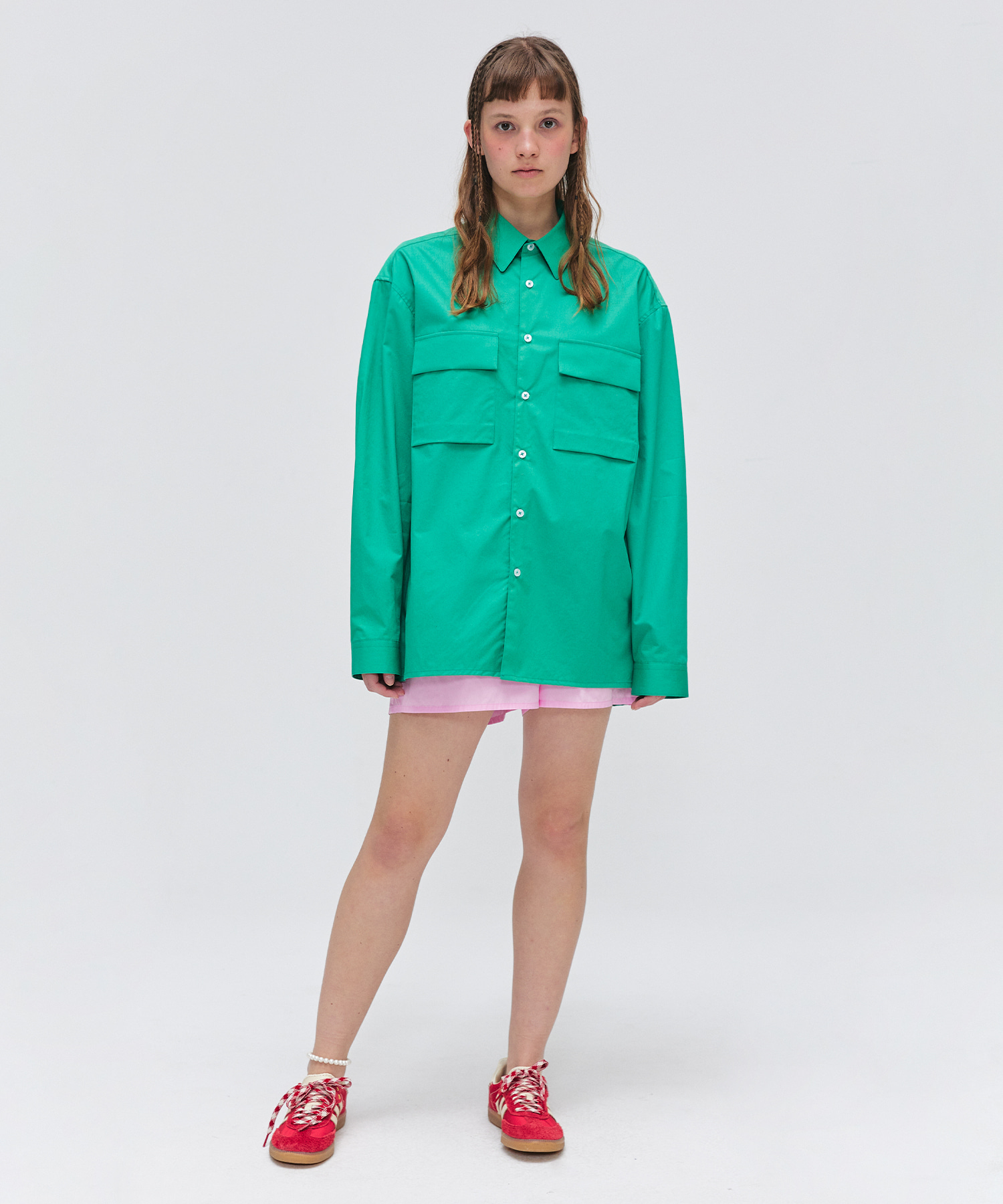 Double Out Pocket Shirt - Green